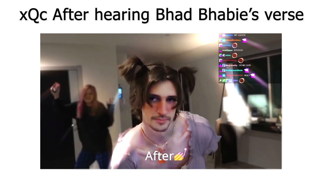 xQc Before and After hearing Bhad Bhabie's verse