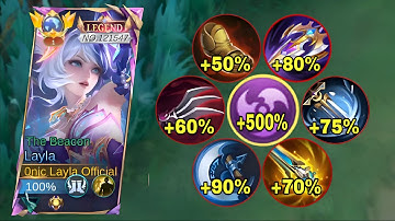 TOP 1 GLOBAL LAYLA BEST BURST CRIT DAMAGE BUILD 1 HIT 2025!!💀 (op build) - Mobile Legends