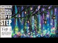 Acrylic Painting Tutorial / FOREST OF LIGHT/ and my top 5 go-to brushes!!