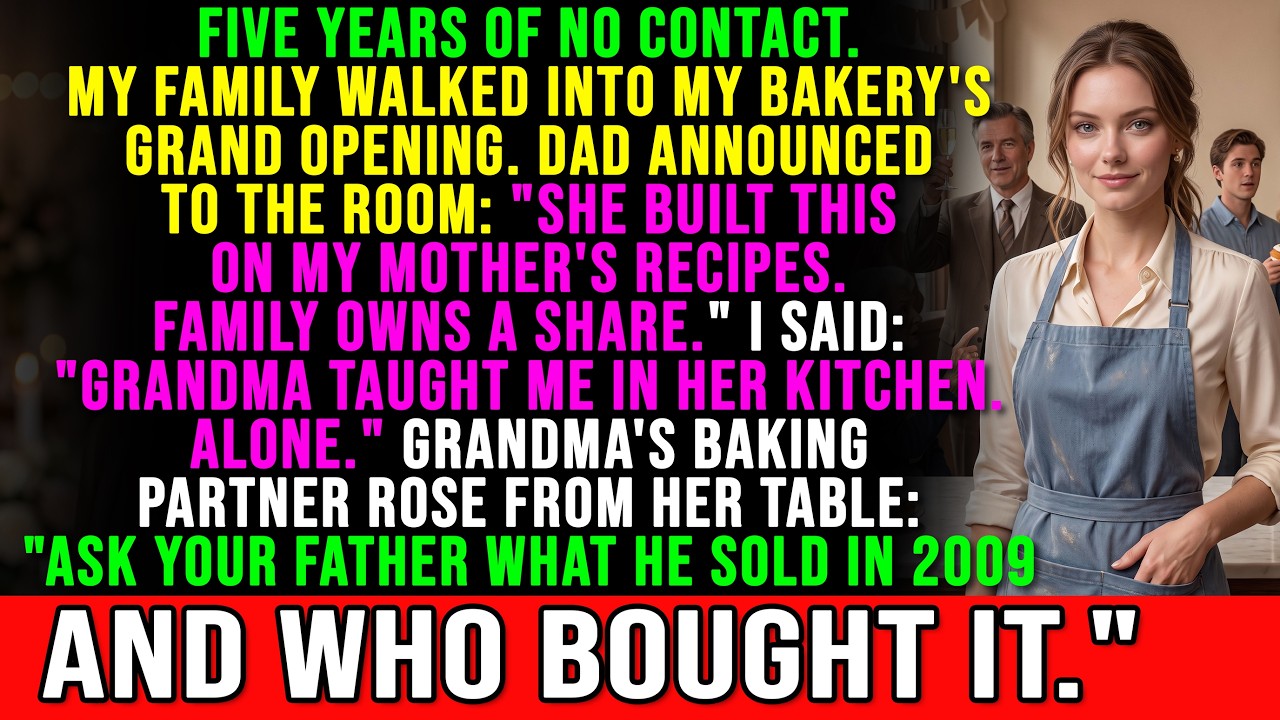 Mio padre ha alzato un calice di champagne che avevo pagato io e ha detto a 40 sconosciuti che la mia pasticceria apparteneva a lui. Non lo vedevo da 5 anni, e non era stato invitato alla mia...