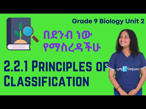 Grade 9 Biology Unit 2 2 2 1 Principles Of Classification Saquama ሳቋማ