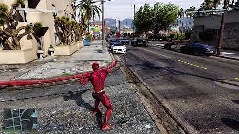 Flash V3 script mod mixed with Spiderman script mod in GTA 5