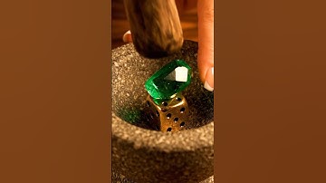 Crushing Gold Dice and Emerald In a Mortar | Hypnotic 4K ASMR