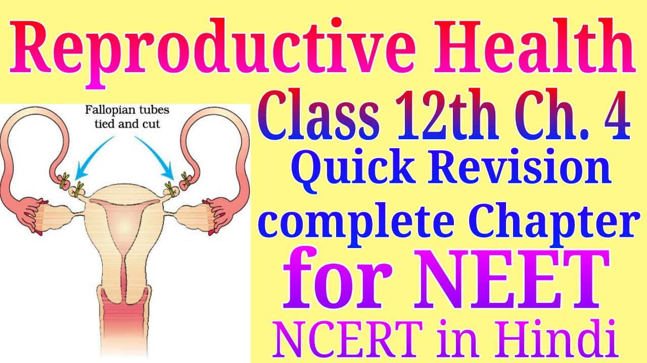 Reproductive Health Class 12 Revision Ncert For Neet Youtube