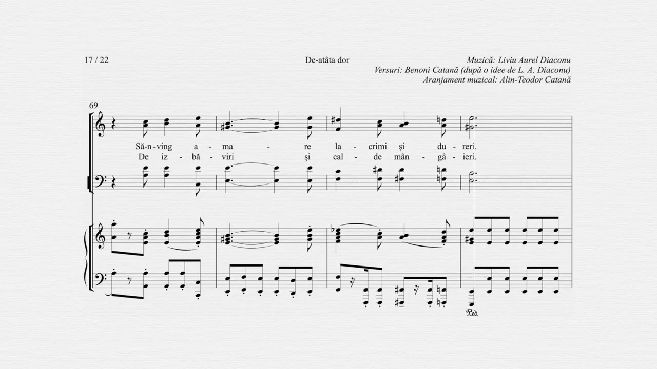 Videopartitură „De-atâta dor” (versuri :Benoni Catană)