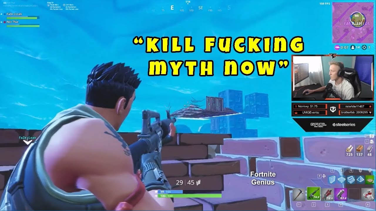 Faze Myth Faze Tfue and Cloakzy vs TSM Myth and TSM Hamlinz in fortnite || FAZE ...
