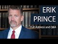 Erik prince founder of blackwater usa  full address and qa  oxford union