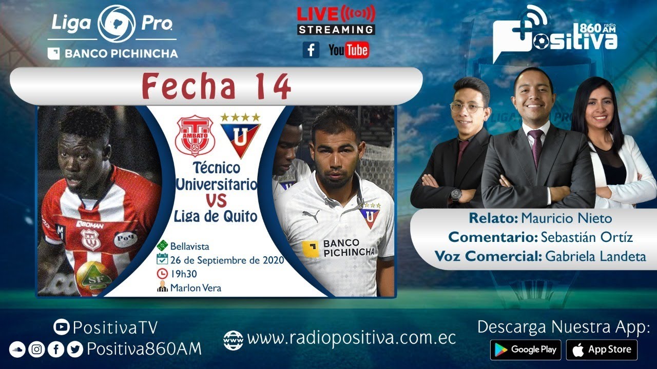 Transmisión Técnico Universitario vs LDU Quito Liga Pro YouTube Transmisión Técnico Universitario vs LDU Quito Liga Pro YouTube