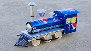 How to make a steam locomotive with pepsi cans 🚂 Cars at home 🚂 DIY