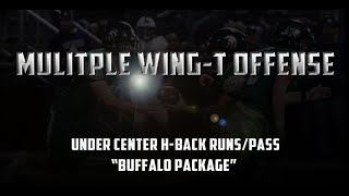 Multiple Wing T Offense Under Center H Back Runs (HB plays)