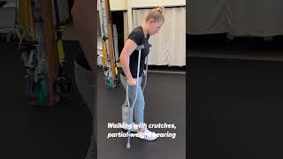 Walking with crutches, partialweight bearing