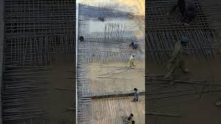Pile Cap Raft reinforcement work under construction #construction #shorts #shortvideo #viral