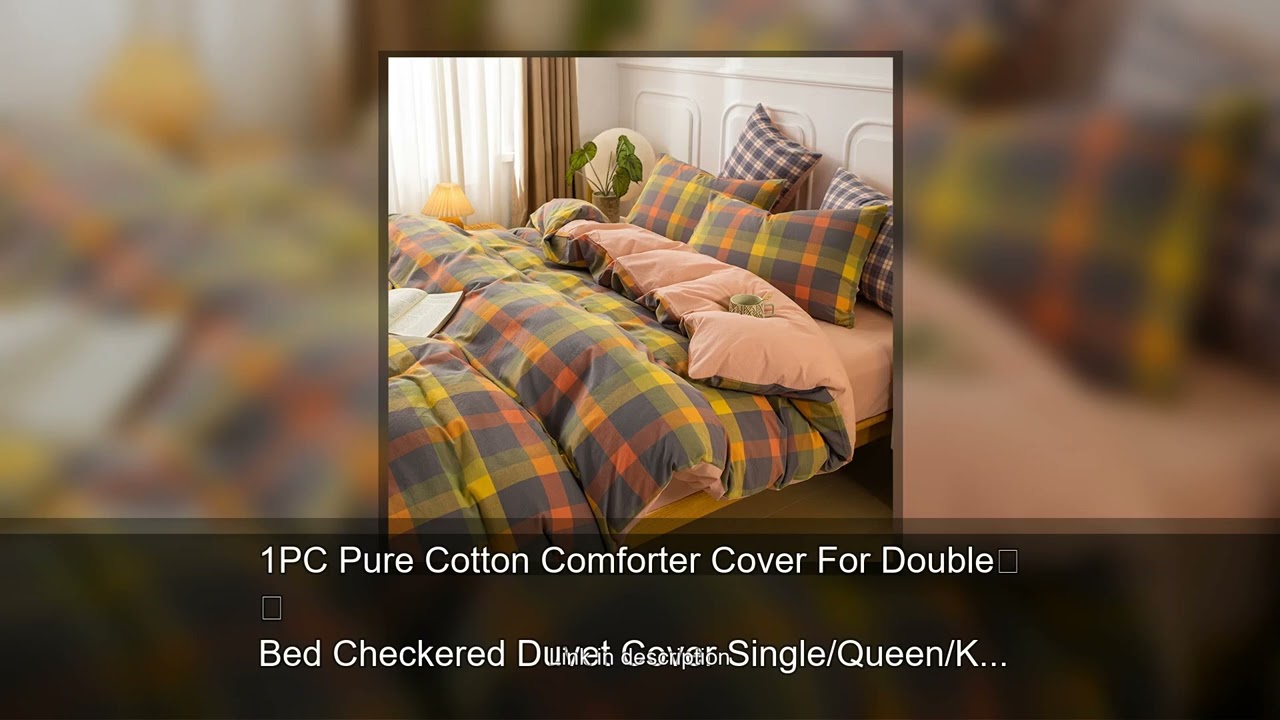 1PC Pure Cotton Comforter Cover For Double Bed Checkered Duvet Cover Single/Queen/King housse d