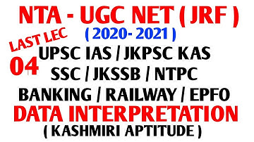 DATA INTERPRETATION 04 / KASHMIRI APTITUDE / UGC NET / JK SET / JKSSB / JKPSC KAS CSAT
