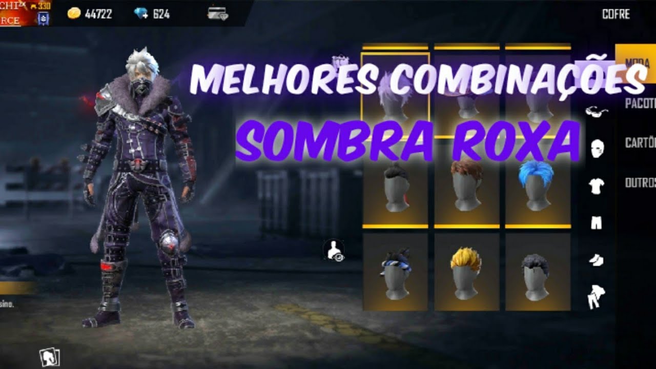 MELHORES COMBINAÇÕES SOMBRA ROXA FREE FIRE - YouTube