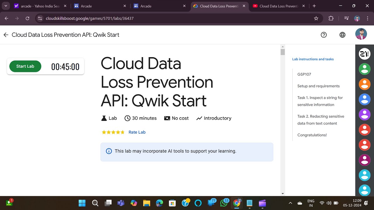 Cloud Data Loss Prevention API: Qwik Start #engineeringupdate #arcade # ...