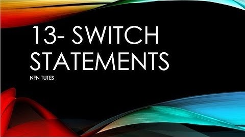 java tutorials urdu NFN 13   switch statement
