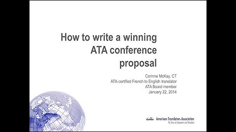 How to write a winning ATA conference proposal