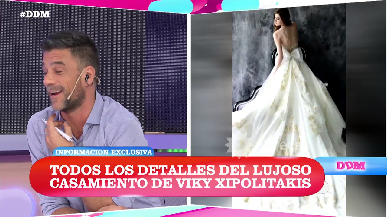 En su boda secreta, Vicky Xipolitakis lució vestido más criticado - YouTube