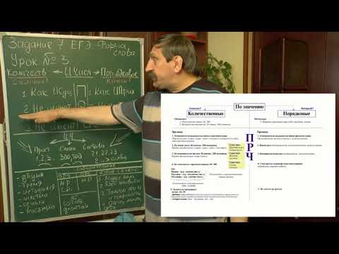 Видео: Задание № 7 ЕГЭ (отрывок). Урок 3. Форма слова. Имя числительное. Часть 1.