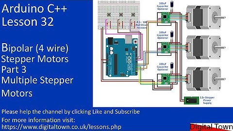 #167 Arduino C++ Lesson 32 - Controlling multiple stepper motors
