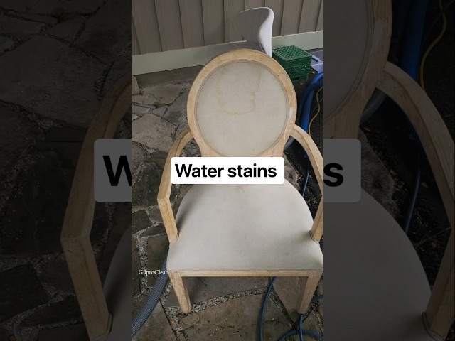 Cleaning water stains on woven upholstery, chair