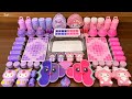 Satisfying slime mixing _ Purple vs pink glitter and clay textures 2182