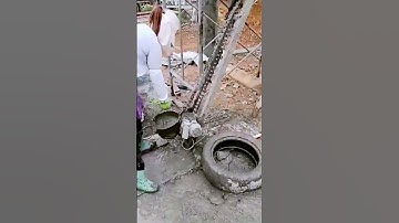 The process of cement pouring column = good machinery can improve the efficiency of doing things