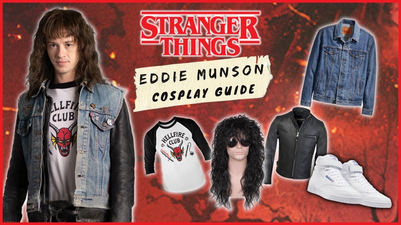 Brilliant Stranger Things Print Cropped COS Costume Eddie Munson