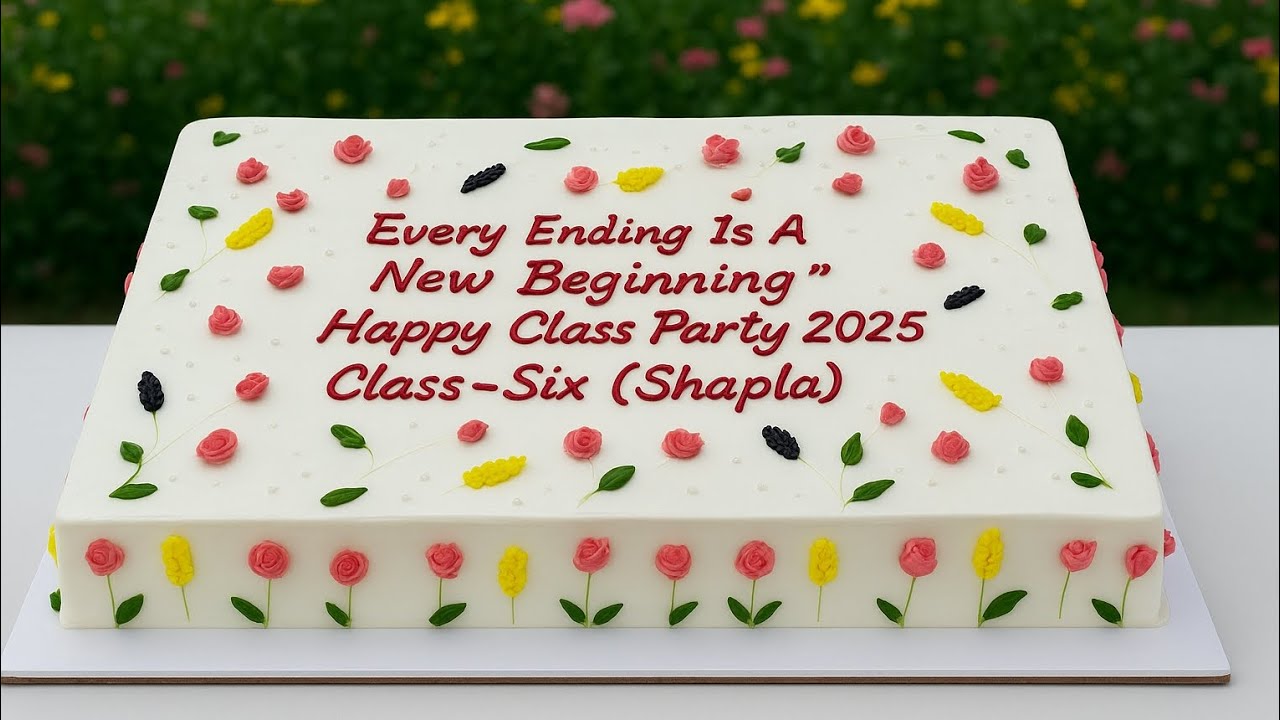 “Farewell Cake Design 2025 🎓 | Class Six Party Cake Decoration | Beautiful Square Cake Idea”
