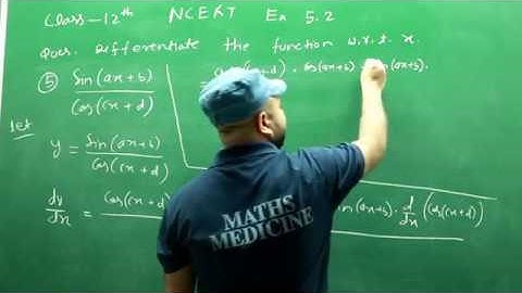 Differentiation | class 12th ncert |  ex 5.2 | hint & solutions |