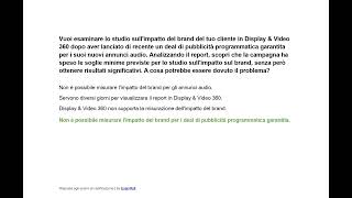 Esame Di Certificazione Su Display Video 360 Risposte Agli Esami