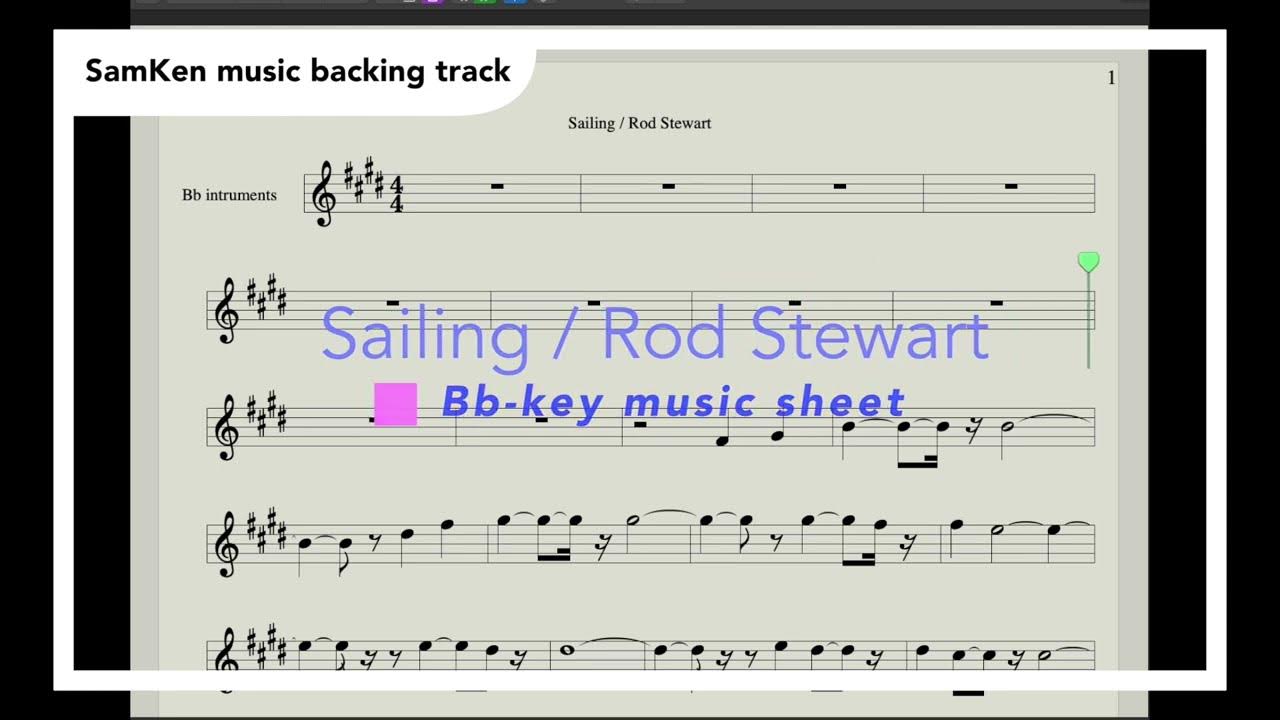 Sailing / Rod Stewart /backing track /Bbkey instruments YouTube