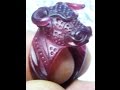 Elaboracion de anillo en cera con cabeza de toro.