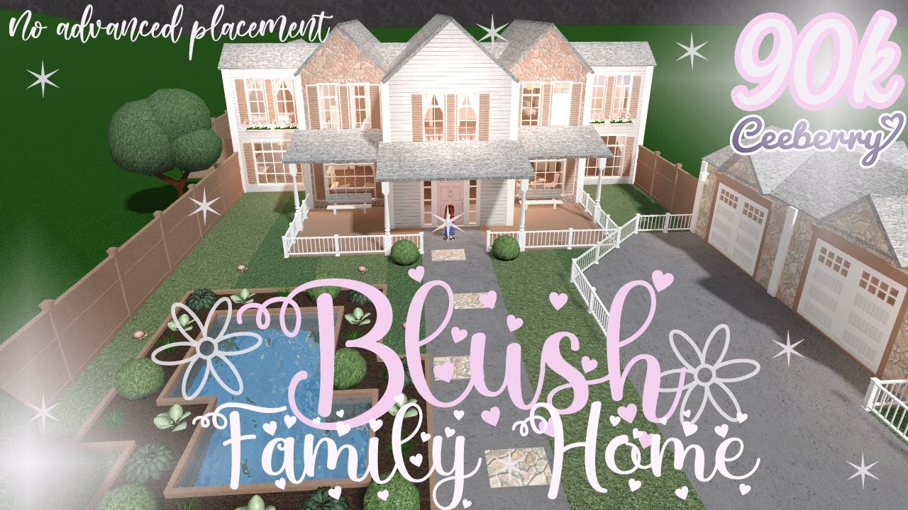 Bloxburg No Advanced Placement Blush Family Home 90k Youtube - roblox bloxburg blush family mansion