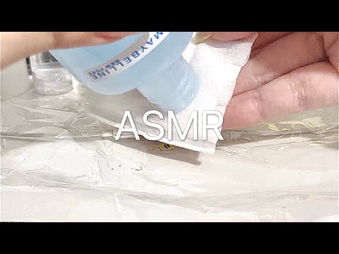 ASMR on the apple earphone mic 👂🏻Simulate makeup removal and skin care 💆✨