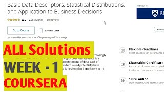 Basic Data Descriptors Course | Rice University  | Coursera | Week 1 Complete Solutions | 100% Marks