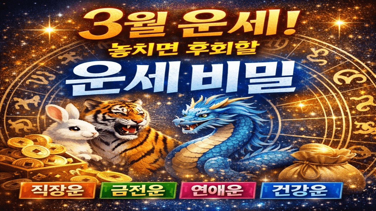 2026년 3월 띠별운세, 지금 안 보면 손해 보는 12가지 운명 변화