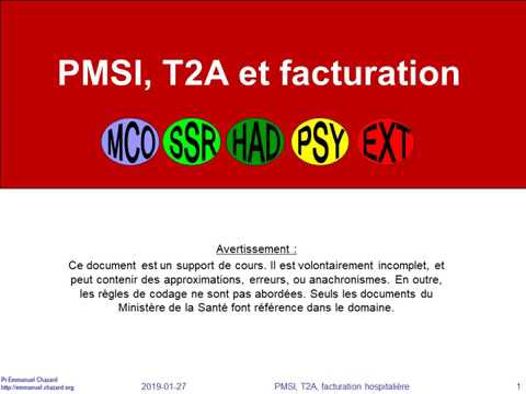 PMSI, T2A et facturation hospitalière en MCO, SSR, HAD et Psychiatrie