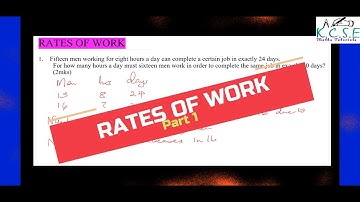RATES OF WORK | Part 1