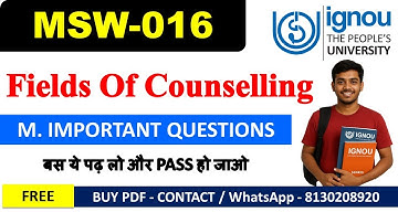 IGNOU MSW-016 Most Important Questions With Answers 2025 | In English | 100% Pass