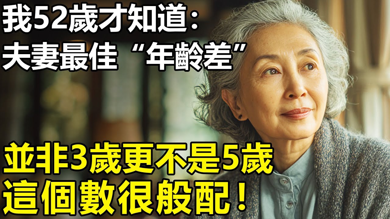 夫妻最佳「年齡差」是多少？我52歲才知道：不是3歲，更不是5歲，這個數很般配！【養老|情感|生活|幸福生活】