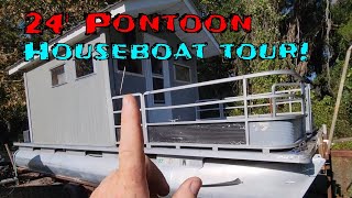 24' Pontoon Houseboat tour... #boats #houseboat #lakelife