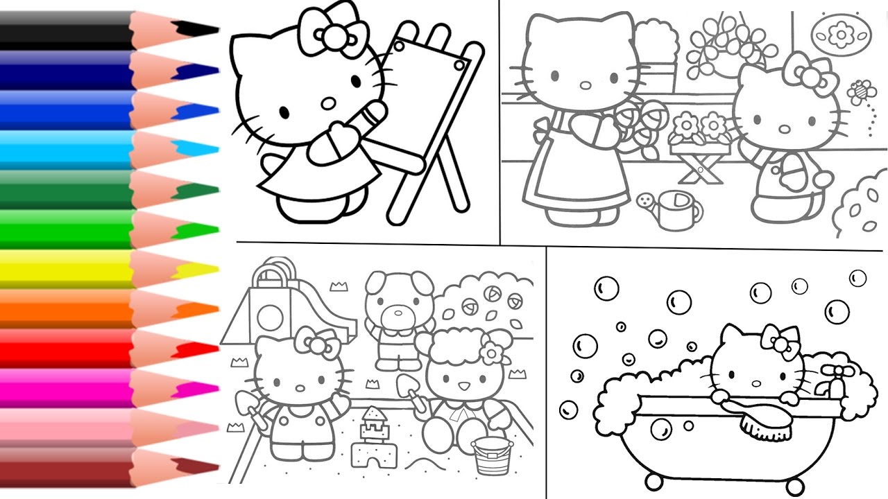 Hello Kitty Coloring Pages Hello Kitty Coloring Book Toys Compilation ...