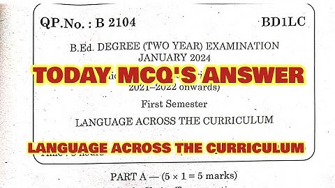 TNTEU B.Ed I-SEMESTER: TODAY MCQ