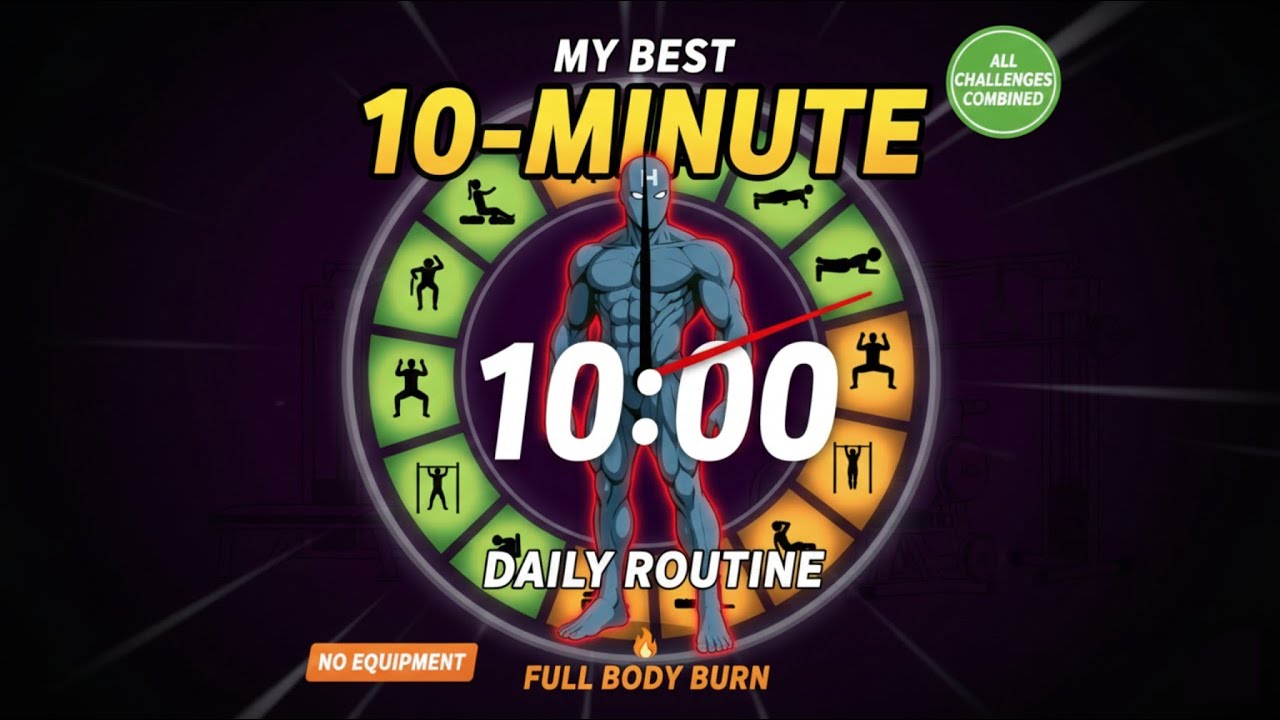 || just10-Minute Daily Routine Using All My Challenges || (Wall Sit ...