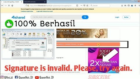 Cara Mendownload File Di 4Shared Failed  Signature is invalid. Please, try again | #1