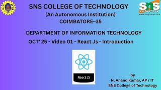 React JS - Basics & Introduction | Web Technology | SNS Institutions