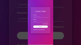 Modern login form made with only HTML & CSS | Transparent Login Form