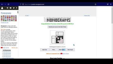 NONOGRAMS 1 : 10 MINUTES OF 5x5 NONOGRAMS